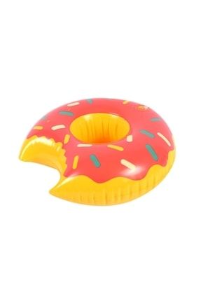 Isırılmış Donut Desenli Şişme Havuz Deniz Bardak Tutucu Fl 32666909543433