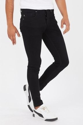 Siyah Erkek Pantolon Jeans Slim Fit Likralı JCK-2015Q-1