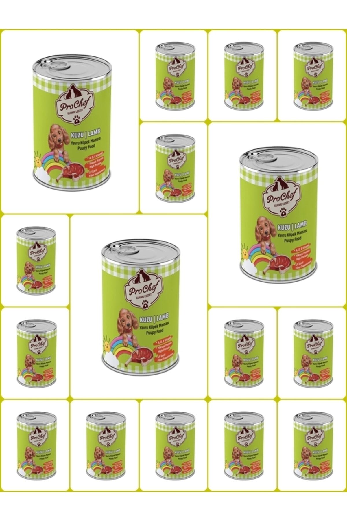 Prochef 16 Adet Yavru Kuzu Etli Kıyılmış Köpek Maması ( 415 Gr Pro Chef Konserve Yaş Mama )