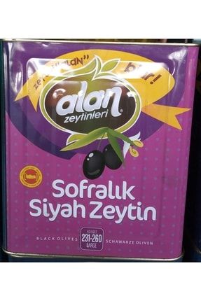 Alan Special Siyah Zeytin ( 231-260 Large Kalibre ) 10 Kg Teneke 3Alan