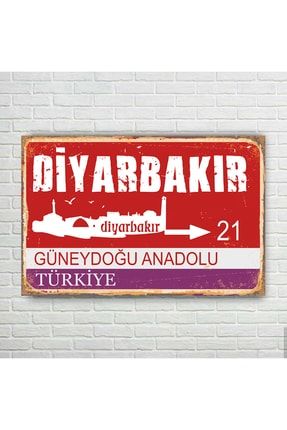 Diyarbakır Il Tabelası Retro Ahşap Poster TABLRPTABL142