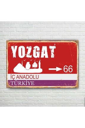 Yozgat Il Tabelası Retro Ahşap Poster TABLRPTABL158
