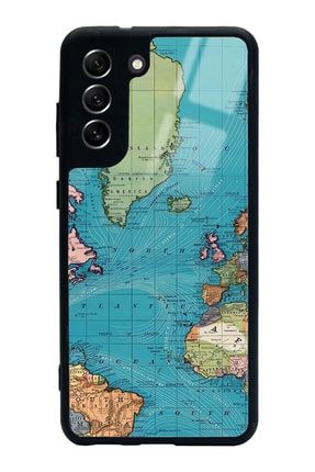 Samsung S21 Fe Atlantic Map Tasarımlı Glossy Telefon Kılıfı smsgs21fescaseglss080