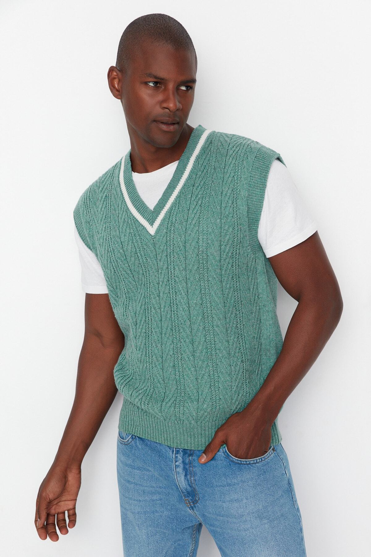 Trendyol Collection Sweater Vest - Green - Regular fit - Trendyol