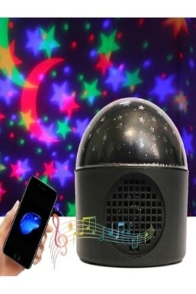 Renkli Işıklı Lazer Parti Malzemesi Sese Duyarlı Bluetoothlu Led Küre Disko Topu Siyah DiskoTopu01