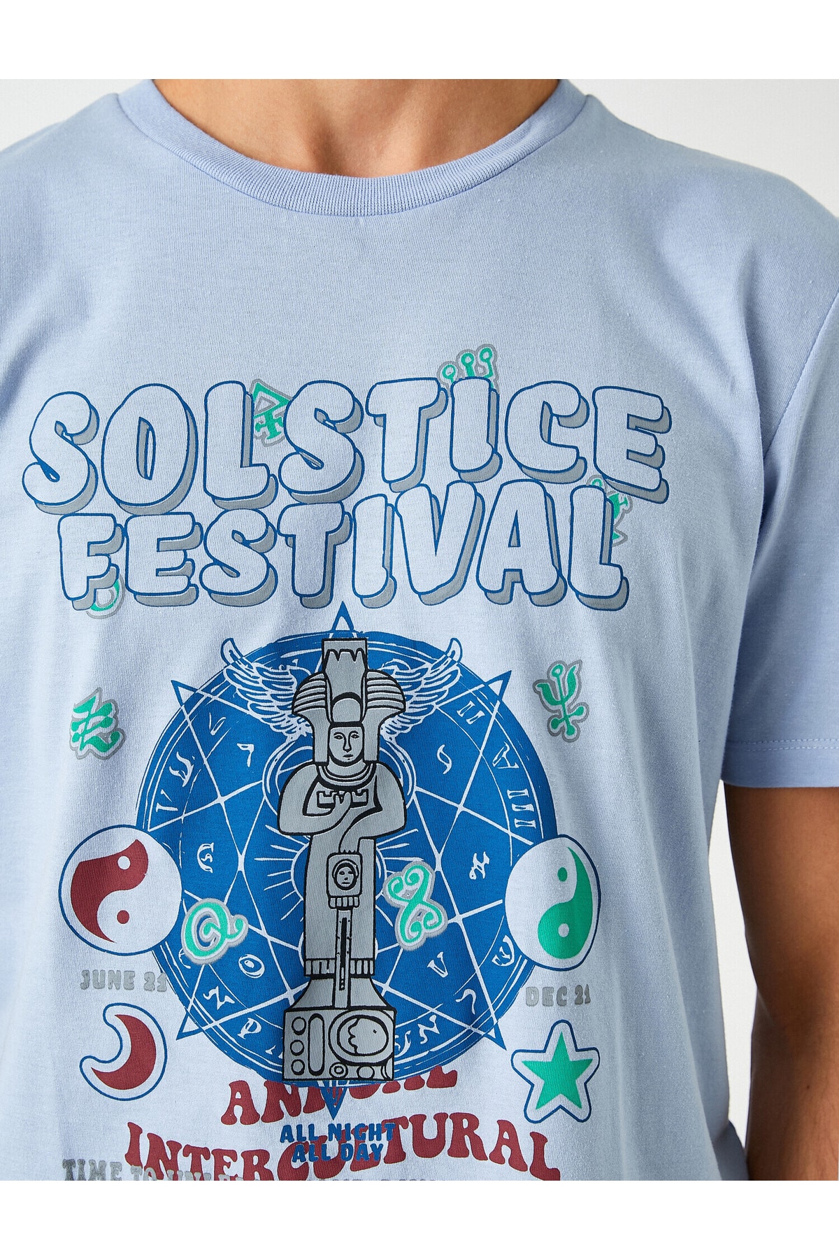 تیشرت مردانه آبی کوتون | 2SAM11321HK اورجینال - تصویر 5