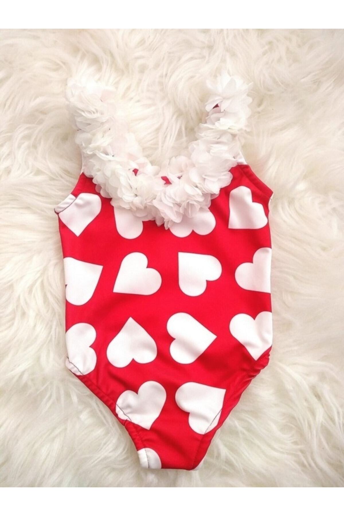 Girls Swimwear - Neck Flower Detailed