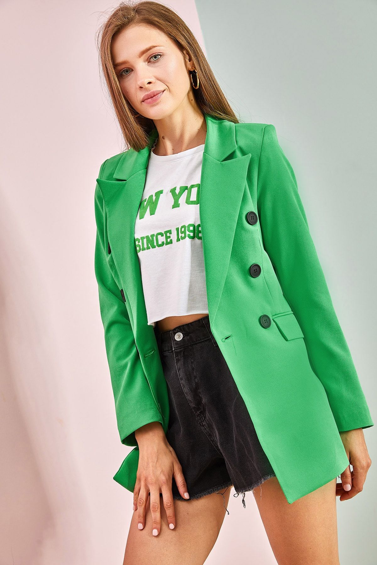Bianco Lucci Jacke Grün Slim Fit