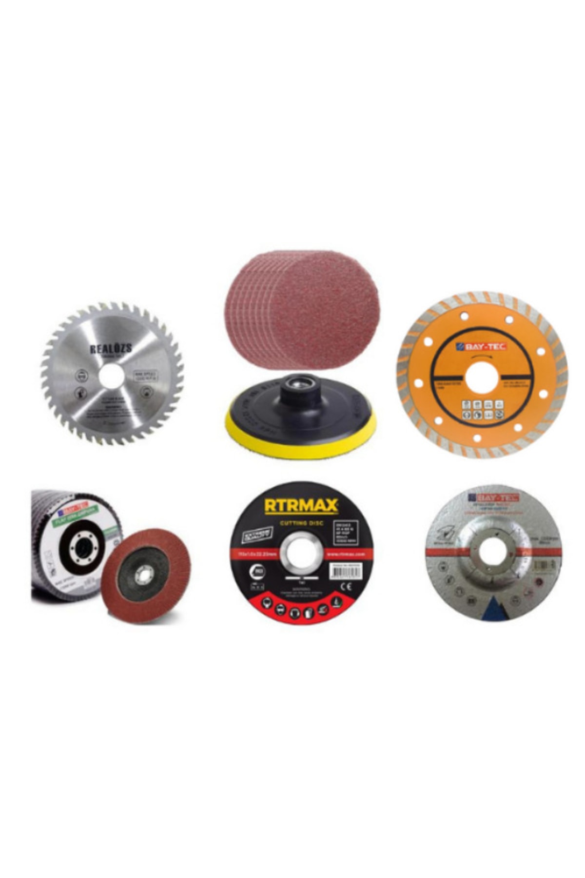 Baytec 6lı Taşlama Ve Kesme Disk Seti Elmas Seramik Ahşap Metal Zımpara