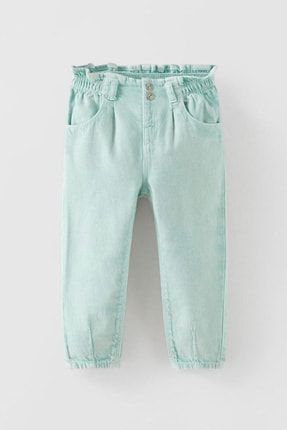 Beli Lastikli Kız Çocuk Mint Yeşili Pantolon kcb0613-2