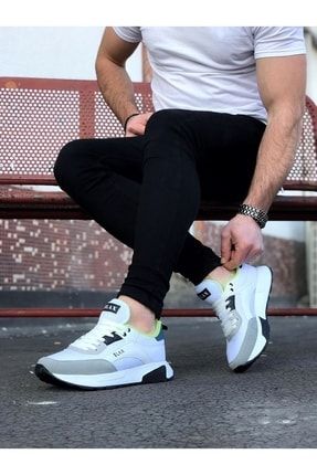 Çok Renkli - Beyaz Siyah Erkek Spor Ayakkabı P5261S8543