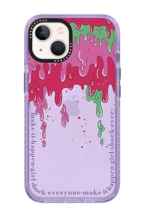 Iphone 13 Uyumlu Lila Impact Color Cream Tasarımlı Telefon Kılıfı VIP-13-302