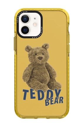 Iphone 12 Uyumlu Hardal Impact Ayı Teddy Tasarımlı Telefon Kılıfı VIP-12-309