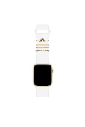 Apple Watch Samsung Huawei Haylou Xiaomi Mi Watch Akıllı Saat Kordon Süsü Taşlı Kalpli Takı Kordon-Case012