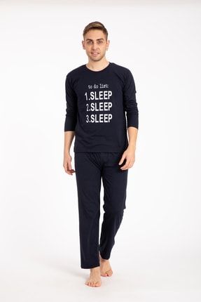 Erkek Baskılı Uzun Kol Pijama Takımı Sleep ME-1108