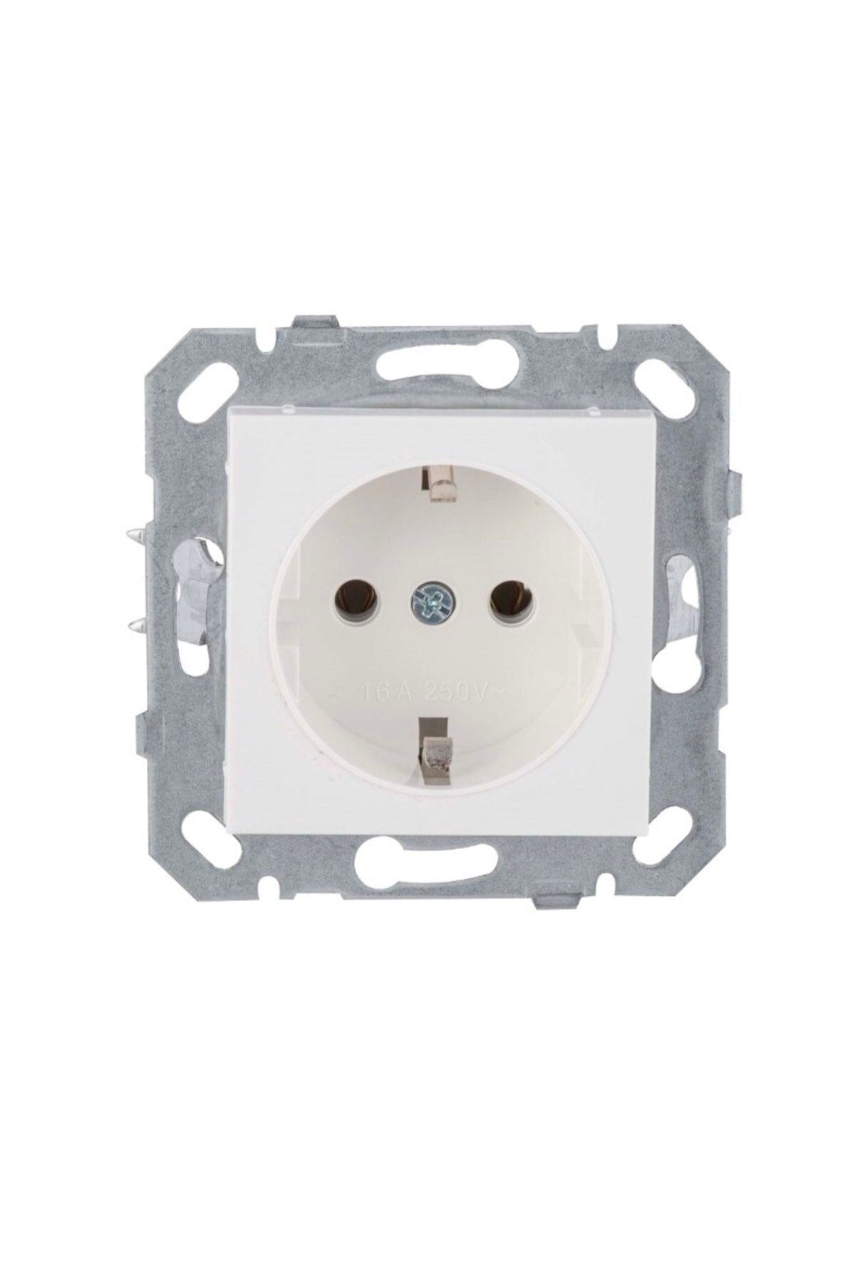 Netelsan-- White Grounded Socket & White Satellite Socket - Matte Silver Double Frame Combination 2