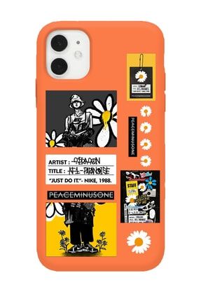 Iphone 11 Uyumlu Turuncu G-dragon Peaceminusone Tasarımlı Lansman Kılıf FCIP11-301