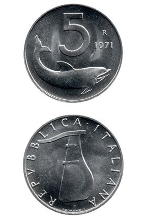 Italya, 5 Lire 1971, Çil Eski Madeni Para BKTLY51971