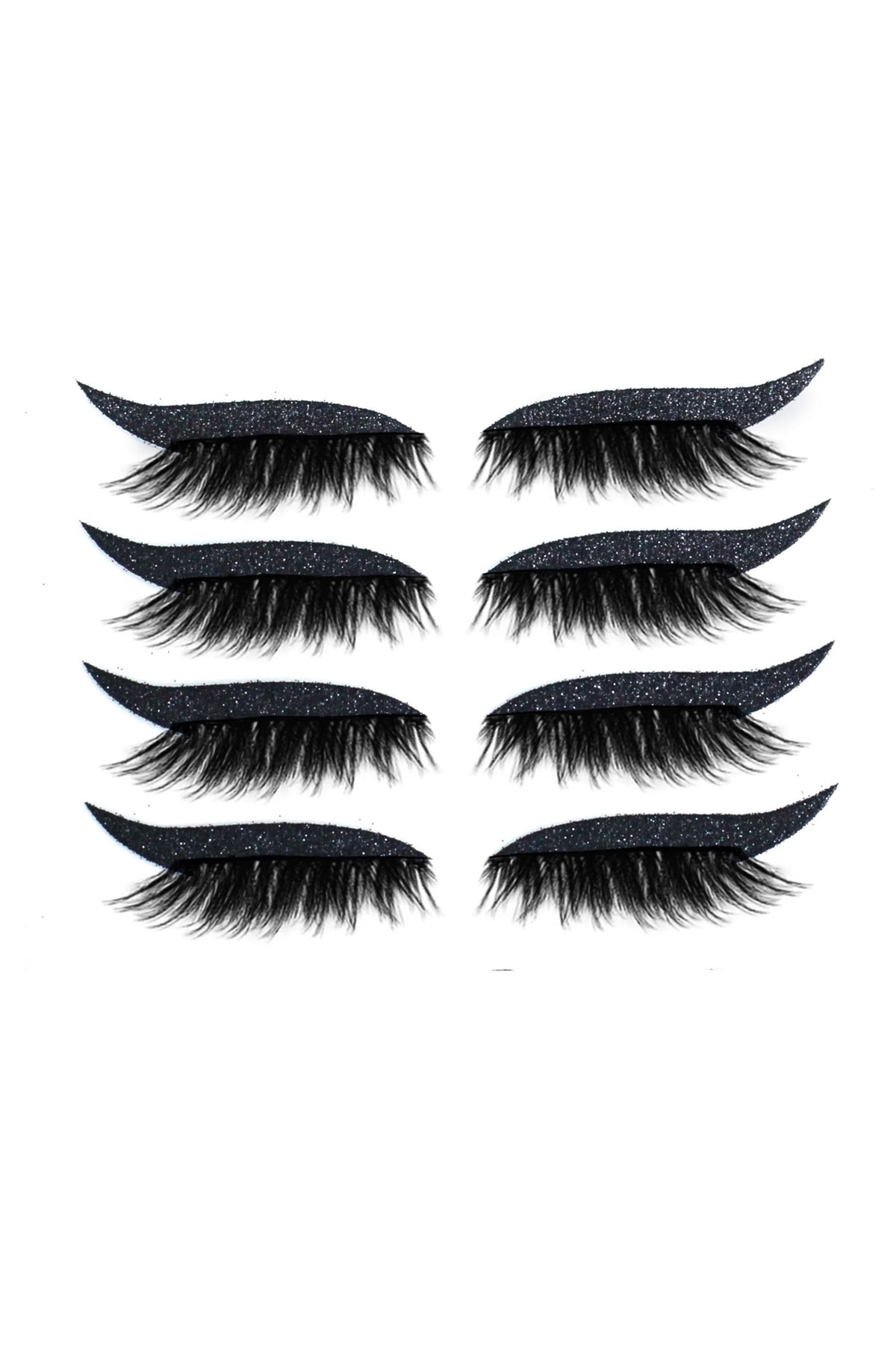 HELİTALYA Siyah Eyeliner’lı Takma Kirpik-4 Çift Siyah Eyeliner Sticker