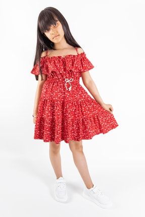 Çiçek Baskılı Yazlık Kız Çocuk Elbise Babymod-DM1B319803