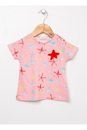 Kız Bebek Baskılı Pembe T-shirt 504397191