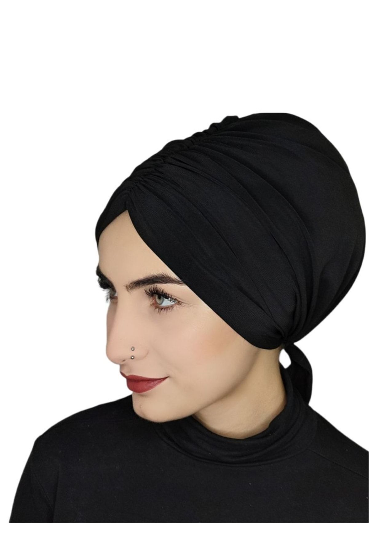 erasra class-غطاء رأس جاهز برباط أمامي ورباط خلفي لون أسود 2