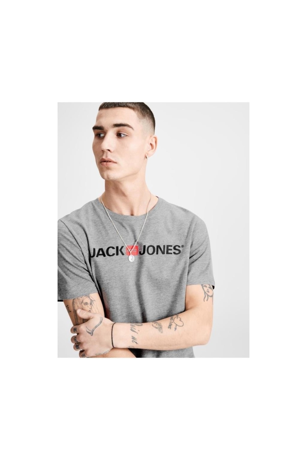 تی شرت جک اند جونز مردانه  خاکستری         | Jack & Jones 12137126GRI TR - تصویر 3