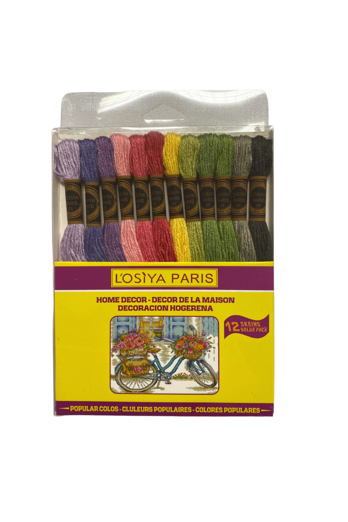 LOSİYA PARİS Muline Iplik(12 Adet) Kanaviçe,etamin,goblen Ipliği %100 Cotton Nakış Ipliği