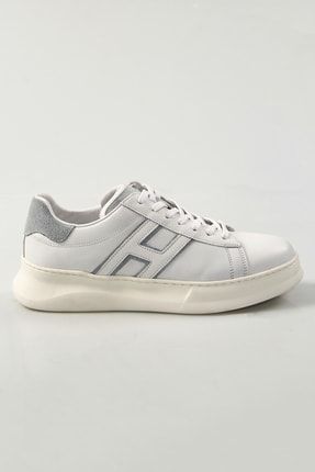 Hakiki Deri Erkek Beyaz Günlük Sneaker Ayakkabı TRPY250058