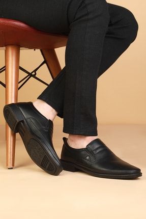 Gkc6215 Hakiki Deri Fiyonklu Klasik Erkek Ayakkabısı Siyah gkc6215
