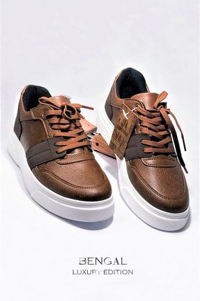 Brown Artificial Deri Erkek Günlük Ayakkabı Sneakers Spor Ayakkabı brownluxurytaba
