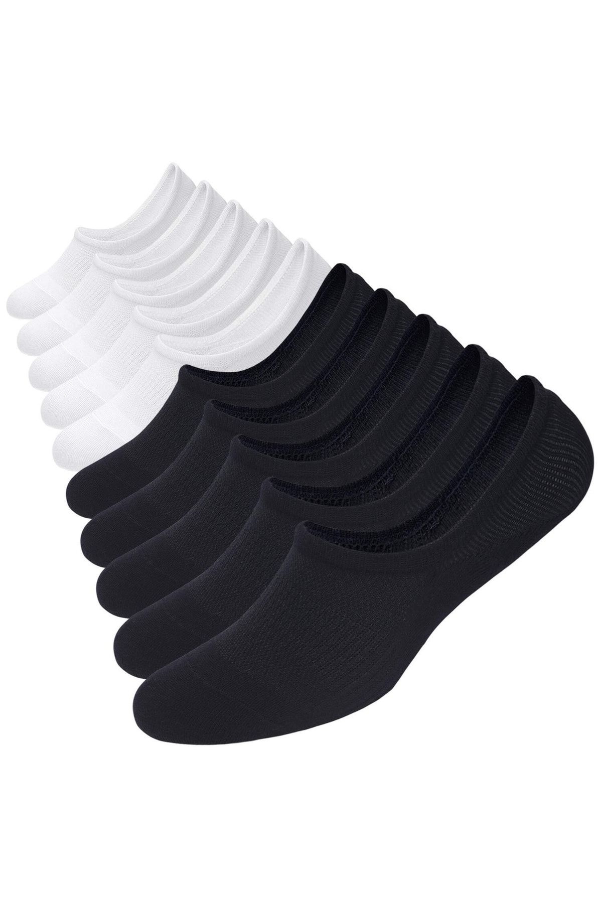 KonForYou Unisex Bambu Sneaker Çorap 10 Lu Dikişsiz Görünmez