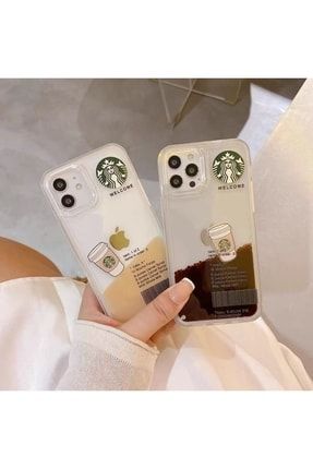 Iphone 11 Starbucks Latte Sütlü Kahve Temalı Sulu Hareketli Kılıf MOONSÜTLÜKAHVE11