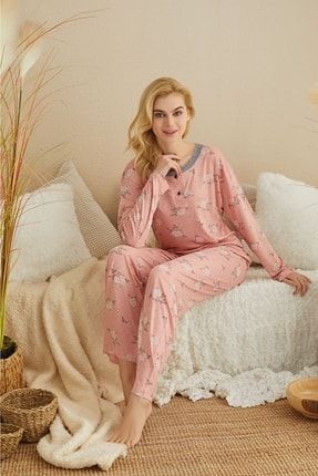 Moon Desenli Kadın Pijama Takımı 65MOONKADIN