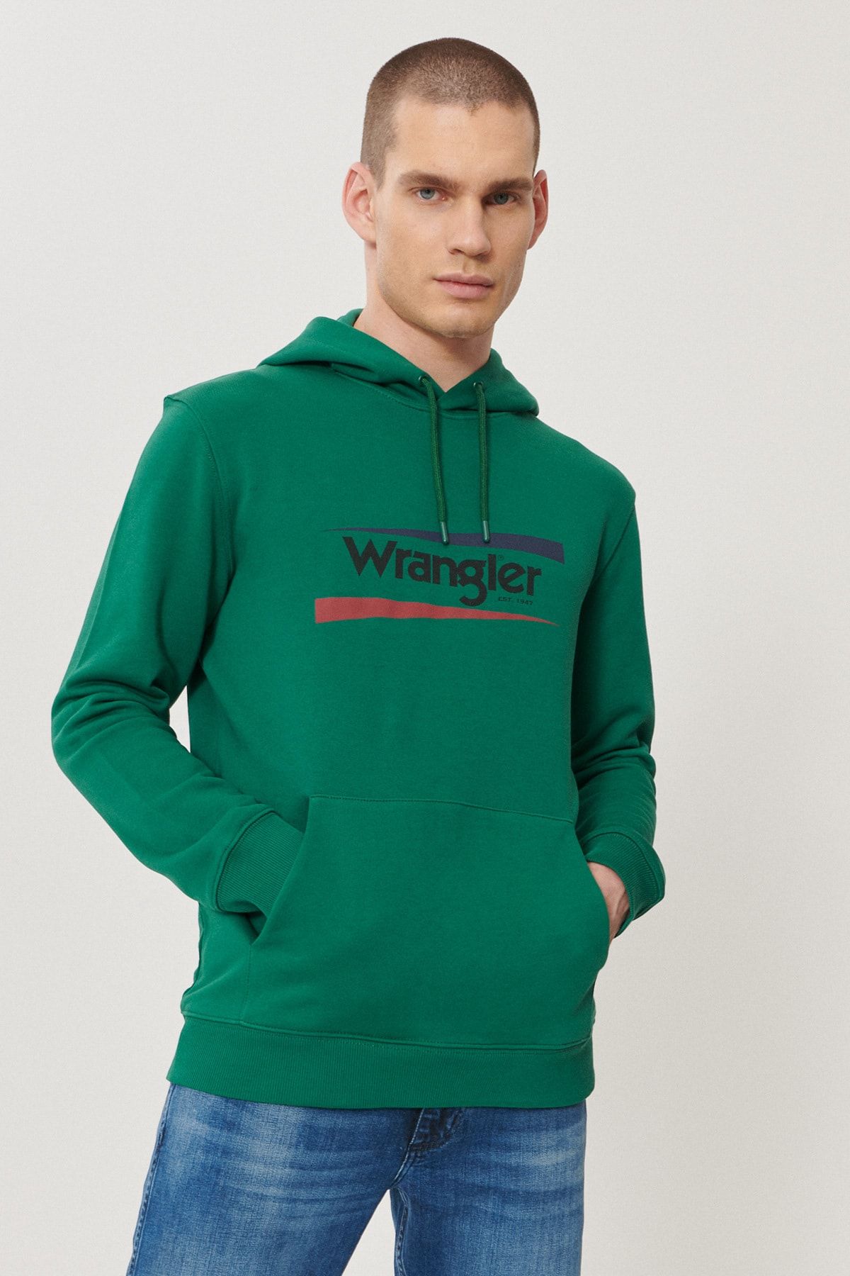 Wrangler Erkek Yeşil Regular Fit Kapüşonlu Sweatshirt Fiyatı, Yorumları -  TRENDYOL