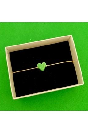 Murano Cam Yeşil Kalp Bileklik Altın Kaplama blklk02013