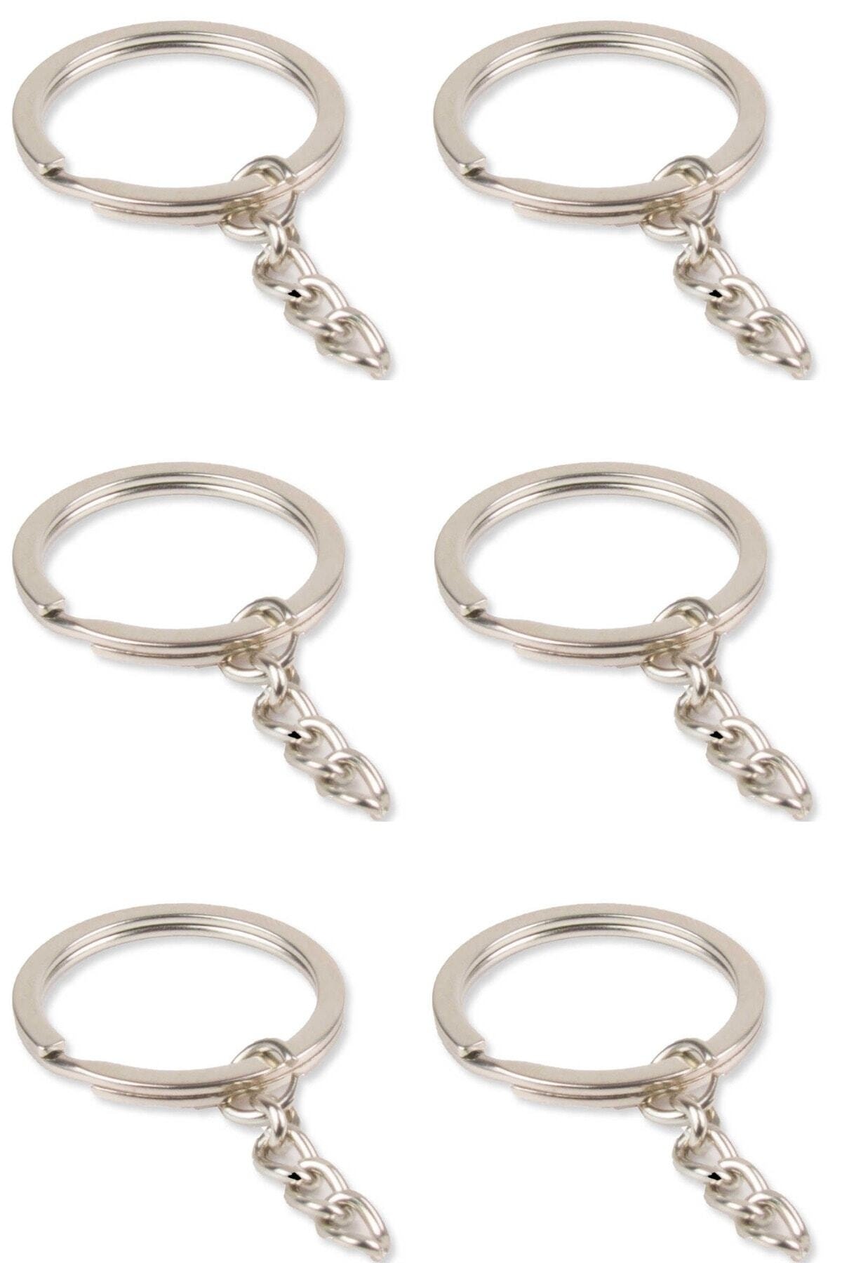 Keychain Ring Metal Silver Color 50 Pieces
