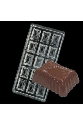 Polikarbon Çikolata Kalıbı Dikdörtgen Motifli 3x4x1,5 Cm CMP-CN-YP-MTFK-KKLB-2154-VZY200