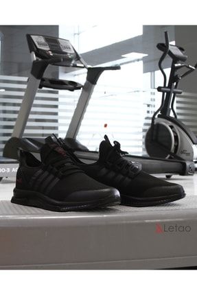 Unisex Siyah Hafif Günlük Spor Yürüyüş Sneaker Ayakkabı 4161arkocayakkabi