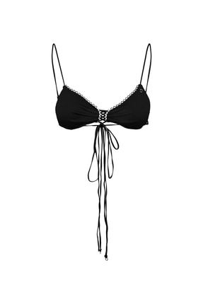 Onllucia Triangle String Normal Kalıp Düz Siyah Kadın Bikini Üst 5002825336
