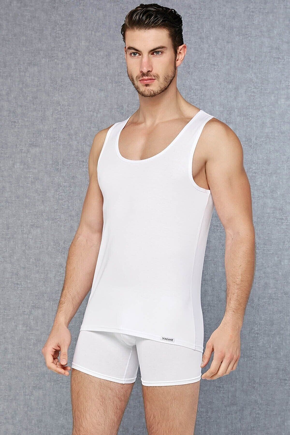 Men's White Plain Thick Strap Singlet 2011