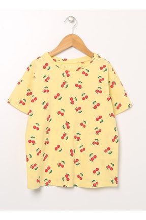 Limon Desenli Açık Sarı Kız Çocuk T-shirt Flower Gırl 5002802081