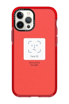 Iphone 13 Pro Uyumlu Kırmızı Impact Face Id Tasarımlı Telefon Kılıfı VIP-13P-303