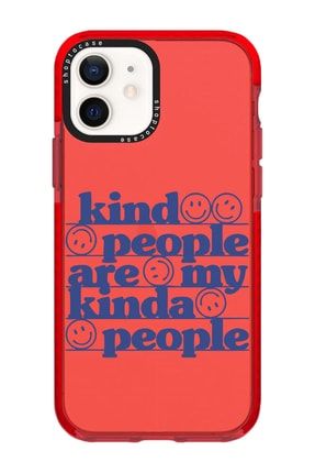 Iphone 11 Uyumlu Kırmızı Impact Kind People Tasarımlı Telefon Kılıfı VIP-11-307