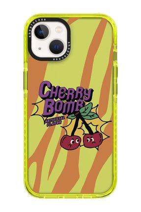 Iphone 13 Uyumlu Sarı Impact Cherry Tasarımlı Telefon Kılıfı VIP-13-299