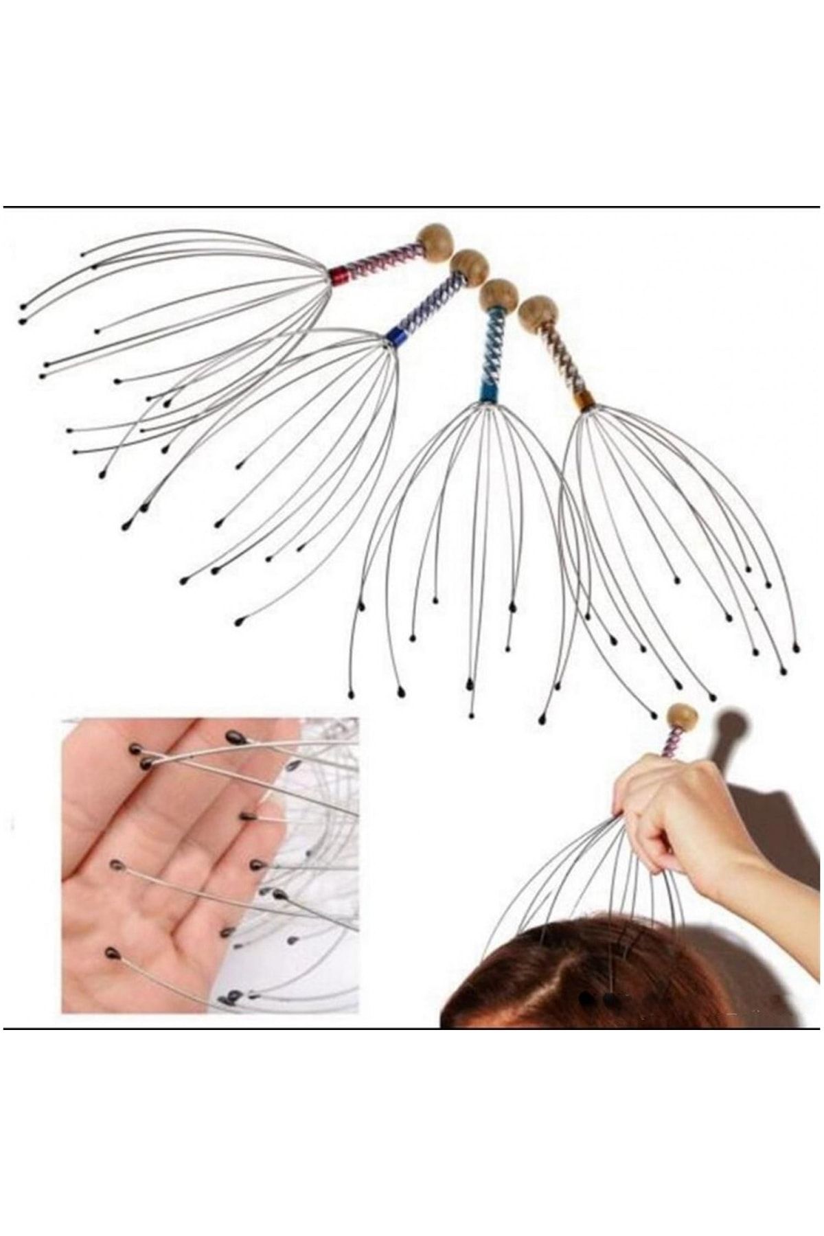 MUJGAN-Bokoma Soft Tip Practical Relaxing Head Scratching Wire and Massage Tool 6