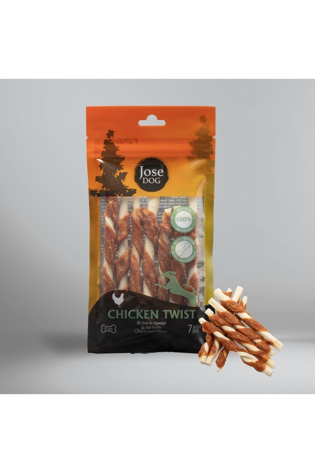 Genel Markalar Oripet Chicken Twist 12 cm 7 Li Et Sargı Burgu Çubuk