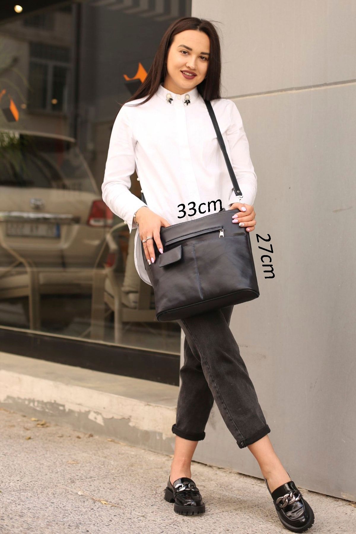 volk-Genuine Leather Shoulder Bag - 33 Width, 27 Size, 8 Bellows, V-b-cn-068 1