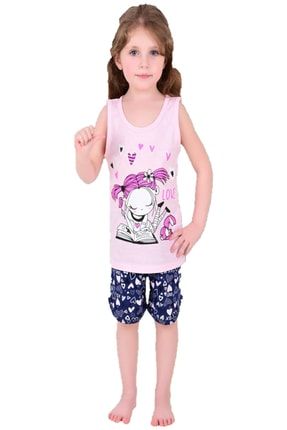 Kız Çocuk Pembe Kitap Okuyan Kız Desenli Şortlu Pijama Takımı kitap-okuyan-kız-pijama-takımı