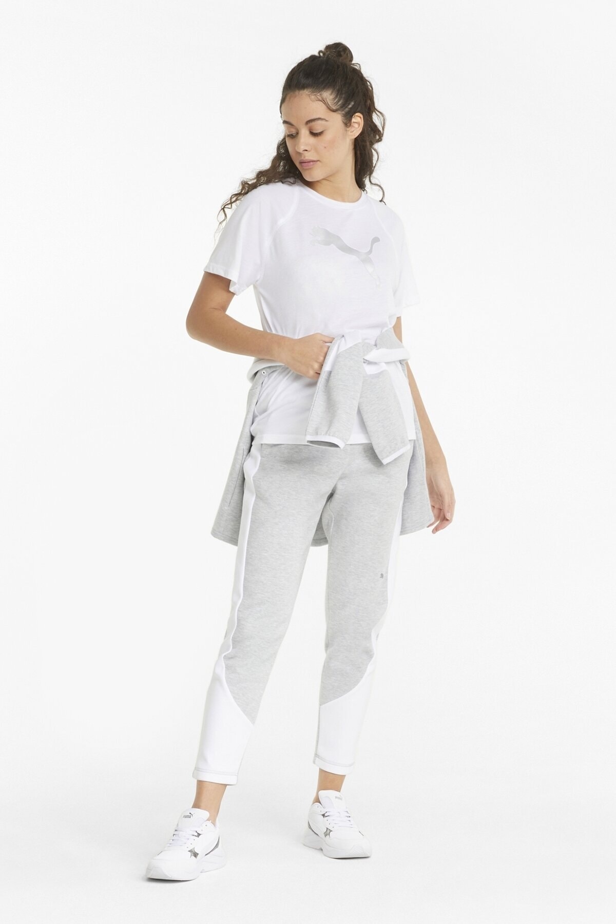 تیشرت زنانه سفید پوما | اورجینال EVOSTRIPE TEE PUMA WHITE - تصویر 3